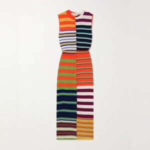 Marni Striped 100% Wool Midi Dress